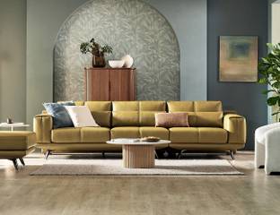 fabrique Impressa L Shape LHS Velvet Leatherette 4 Seater  Sofa