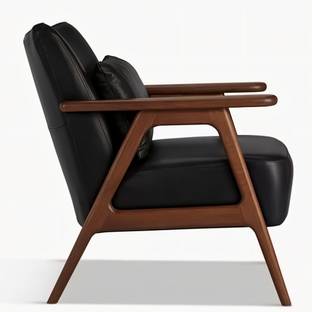 Ayesha Wood Furniture Solid Wood Leatherette 1 Seater Armchair for Living Room & Lounge Leatherette 1 Seater  Sofa