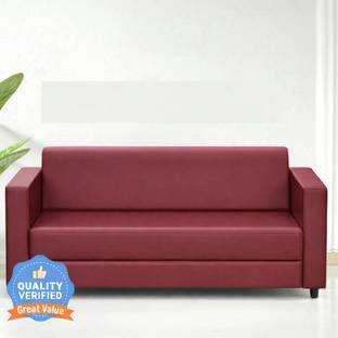 RM HOME Leatherette 3 Seater  Sofa