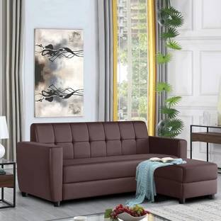 WAKESURE Premium Quality Velvet Fabric 4 Seater  Sofa