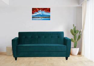 LIVEWELL Premium Quality Velvet Fabric 3 Seater  Sofa