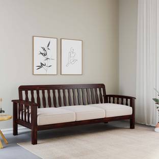 Allie Wood Fabric 3 Seater  Sofa