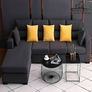 Homeify Nordic 6 Seater Fabric LHS L Shape Sofa Set for Living Room Fabric 6 Seater  Sofa
