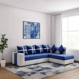 Kendalwood Furniture L Shape Fabric Sofa For Living Room | Sofa For Home & Office Fabric 6 Seater  Sofa