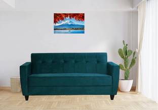 LIVEWELL Premium Quality Velvet Fabric 3 Seater  Sofa