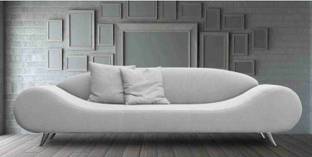 Soul Light Art Velvet 3-Seater Settee Sofa Diwan Chase Lounge for Loving Space White Solid Wood 3 Seater  Sofa