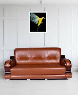 RM HOME Leatherette 3 Seater  Sofa