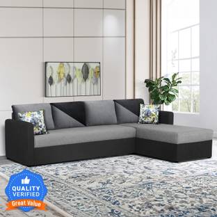 Trevi Bliss E2O RHS Mystic Black & Titanium Grey Fabric 6 Seater  Sofa