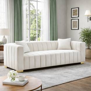 sofynest Modern Tufted Design Sofa 3 Seater Fabric 3 Seater  Sofa