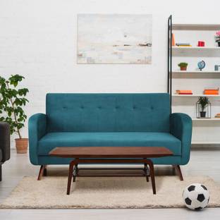 ARRA Rome Velvet 3 Seater Sofa in Green Colour Fabric 3 Seater  Sofa