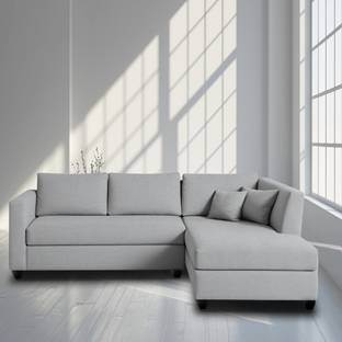 Cozyheaven Aria 4 Seater L Shape Sofa Set Fabric 4 Seater  Sofa