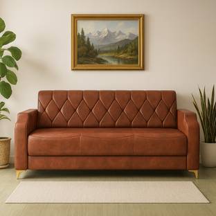 RECLINEX INDIA Leatherette 3 Seater  Sofa