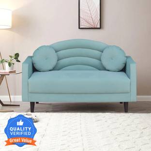 ARRA Rainbow Two Seater Sofa Round Quilted Back with Soft Velvet Fabric Fabric 2 Seater  Sofa