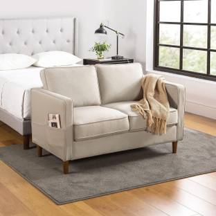 Flipkart Perfect Homes Solid Wood Framed Upholstered Two Seater Fabric Sofa For Living Room | Office | Fabric 2 Seater  Sofa