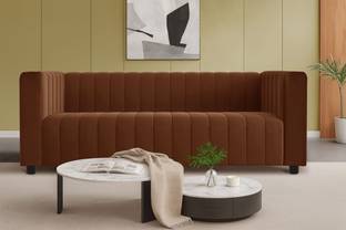 Dr Smith 3 Seater Sectional Couch with Channel Tufted Design Fabric 3 Seater  Sofa