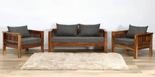 Shree Jeen Mata Enterprises Solid Sheesham Wood Four Seater Sofa Set For Living Room/ Hotel/ Café/ Office | Fabric 2 + 1 + 1 Sofa Set