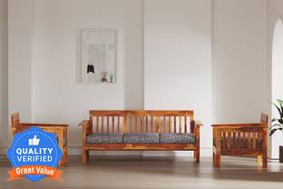 Flipkart Perfect Homes Aksi Sheesham ( Rosewood ) Solid Wood 3 + 1 + 1 Sofa Set