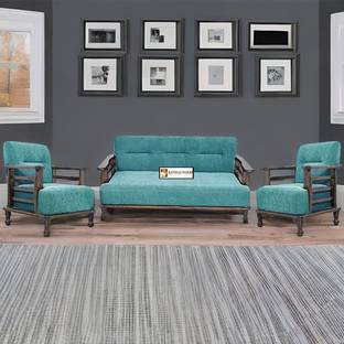 Kendalwood Furniture Solid Wood for living Room Furniture Fabric 3 + 1 + 1 Sofa Set