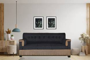 LIVEWELL Premium Quality Jute Fabric 3 Seater  Sofa