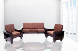Cherry Wood Sheesham Fabric 3 + 1 + 1 Sofa Set
