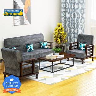 Kendalwood Furniture Solid Wood for living Room Furniture Fabric 3 + 1 + 1 Sofa Set