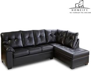 Homeify ALIX Faux Leather Sectional for Living Room Leather 3 + 2 Sofa Set
