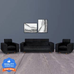 Seventh Heaven Berlin 5 Seater Sofa, Extra Spacious, Chenille Molfino Fabric: 2 Year Warranty Fabric 3 + 1 + 1 Sofa Set