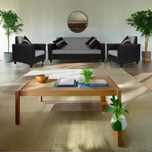 Flipkart Perfect Homes Crete Leatherette and Fabric 3 + 1 + 1 Sofa Set