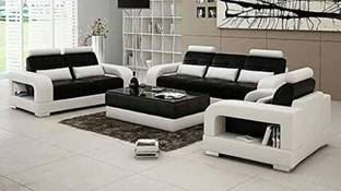 LUKRAIN Leatherette 3 + 2 + 1 Sofa Set
