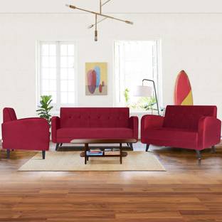 ARRA Rome Tufted Back 6 Seater Sofa Set Fabric 3 + 2 + 1 Sofa Set