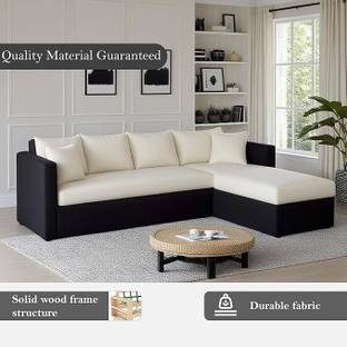 LIVEWELL Premium Quality Velvet RHS Velvet Fabric 3 + 2 + 1 Sofa Set