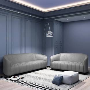 CARLTON LONDON Olivia Grey Fabric 3 + 2 Sofa Set