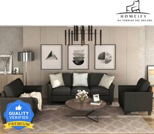 Homeify Swiss Fabric for Living Room Fabric 3 + 2 + 1 Sofa Set