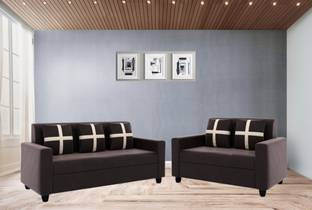 LIVEWELL Premium Quality Velvet Fabric 3 + 2 Sofa Set