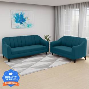 CARLTON LONDON Lukas Velvet Fabric Fabric 3 + 2 Sofa Set