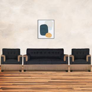 LIVEWELL Premium Quality Jute Fabric 3 + 1 + 1 Sofa Set