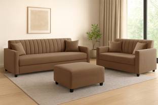 Dr. Smith Orthopedic Mattress Modern Fabric Sofa Set (3+2+Ottoman) | Comfortable Living Room Seating Fabric 3 + 2 Sofa Set