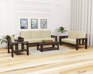 Devsignature 3+2+1 Solid Wood 6 Seater Sofa Set For Living Room/Wooden Sofa Set For Home Solid Wood 3 + 2 + 1 Sofa Set