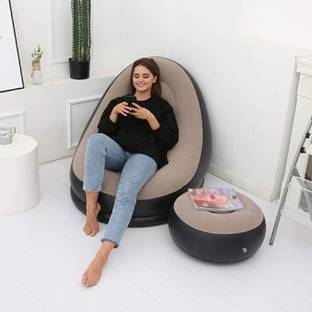 Parth Enterprice Inflatable Air Filling Premium Lounge Sofa Chair with Footrest Inflatable Sofa/ Chair