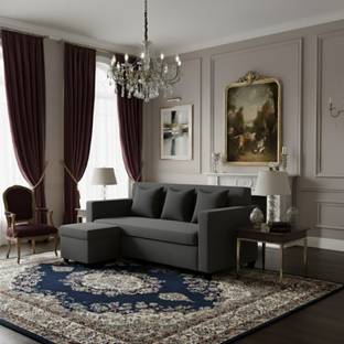 WAKESURE Premium Quality 3 Seater With Ottoman Jute Fabric 3 + 1 Sofa Set