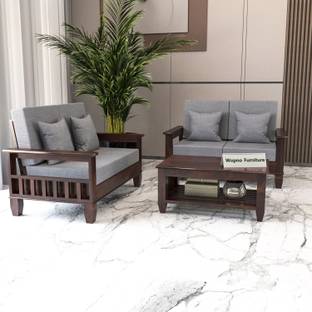 Wopno Furniture Pure Sheesham Wooden 4 Seater Sofa for Living Room and Home & Office Fabric 2 + 2 Sofa Set