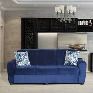 Fusion Furniture Factory Hilton Blue Swade Fabric 3 Seater  Sofa