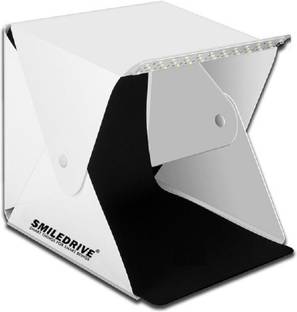 Smiledrive Portable Professional Mini Photo Light booth Box Product Photography Studio–40x40x40 cm with fixed LED, 2 Backgrounds Square Softbox