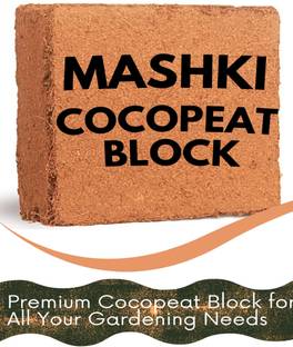MASHKI 100% Natural And Organic Cocopeat Block - 4-5 Kg Coco Peat for your Garden Manure