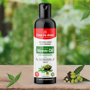 Casa De Amor Natural Organic Cold Pressed, Pure Neem Oil for Spray on Plants & Garden 200 ml Fertilizer
