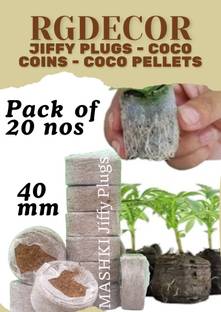 RGDECOR Reusable & Extra Strength Starting Coir Disc / Cocopeat Disc / Cocopith Netted for Gardening Seedling Tray Soil