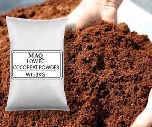 MAQ 3 Kg Cocopeat Dry Powder with Low EC - EXPANDS UPTO 5 TIMES Soil