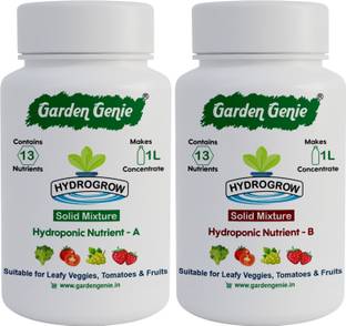 Garden Genie Hydroponic Nutrients A & B | Makes 200 Liters Solution Fertilizer