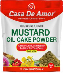 कैसा डे अमोर Mustard Oil Cake Powder Natural Fertilizer for Plant Growth and Healthy Roots Fertilizer- 900 gm मिट्टी की खाद