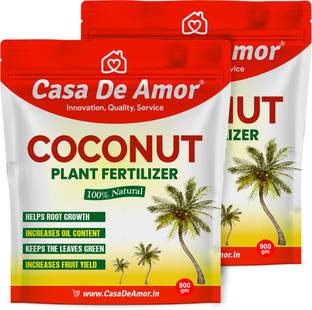Casa De Amor Coconut Plant Fertilizer, Helps Root Growth and Yield (900 gm) 2 Packs Fertilizer, Potting Mixture